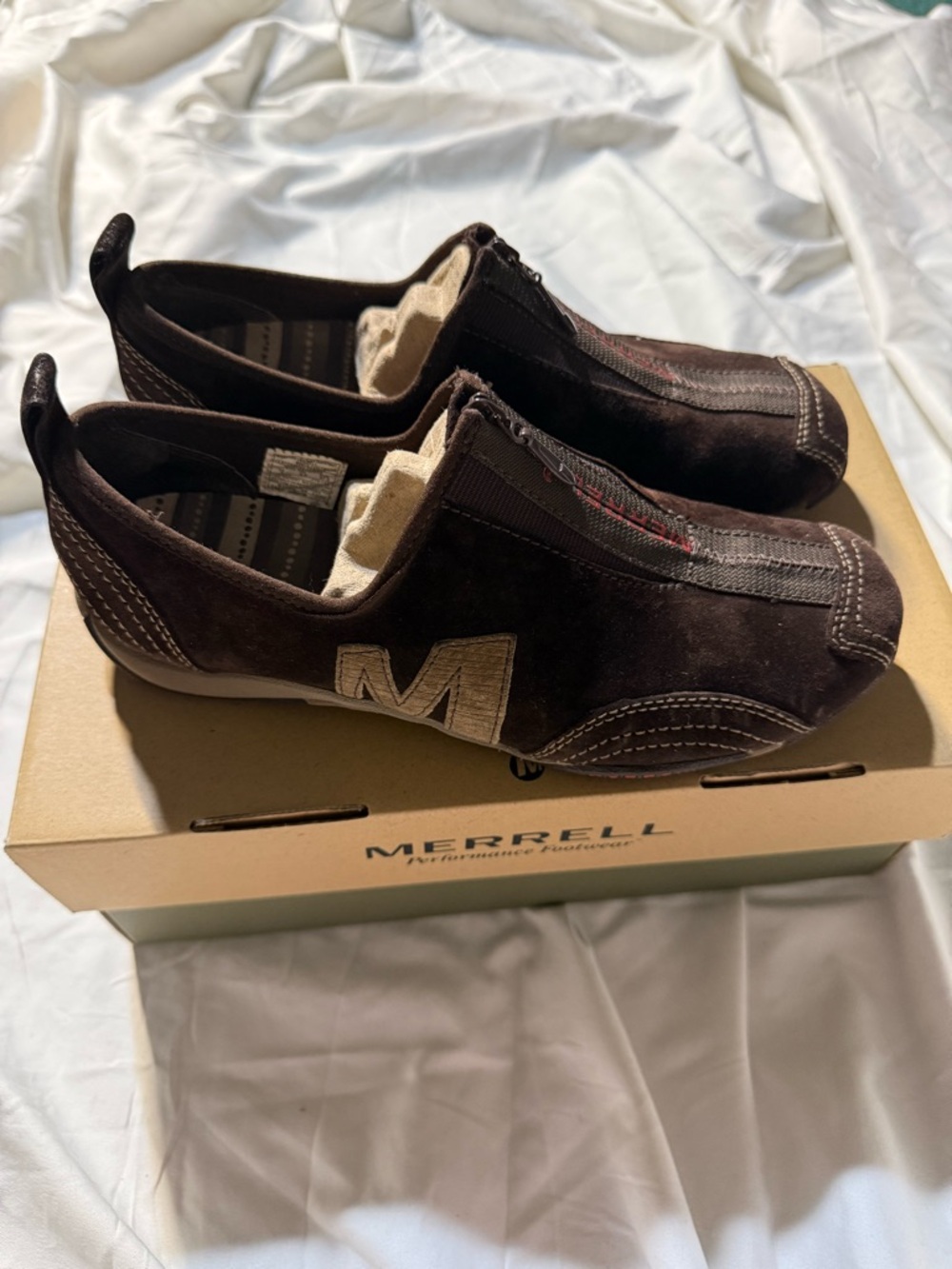 Merrell Brown Slip-On Suede Casual Loafers